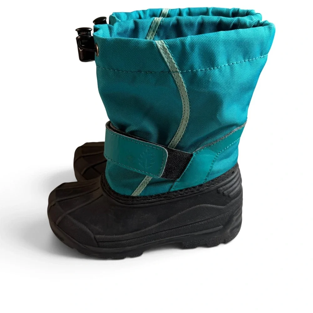 Oaki Kids Snow Boots Teal Mint Waterproof Nylon Rubber Winter Boots Size 11